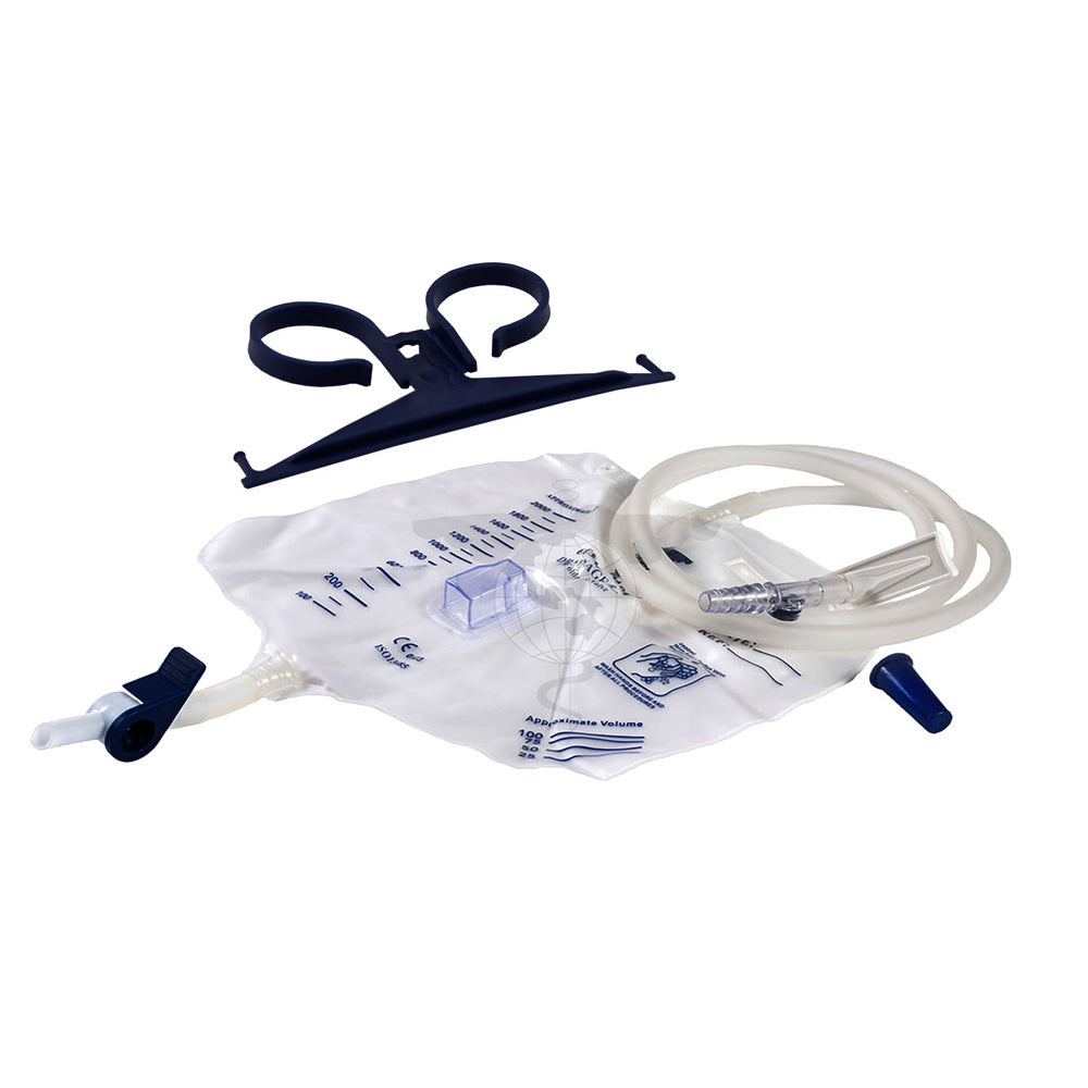 Urine Bag, 120cm, 2L, Rotatable Valve & Hanger, Sterile, ea, 50s/ctn.