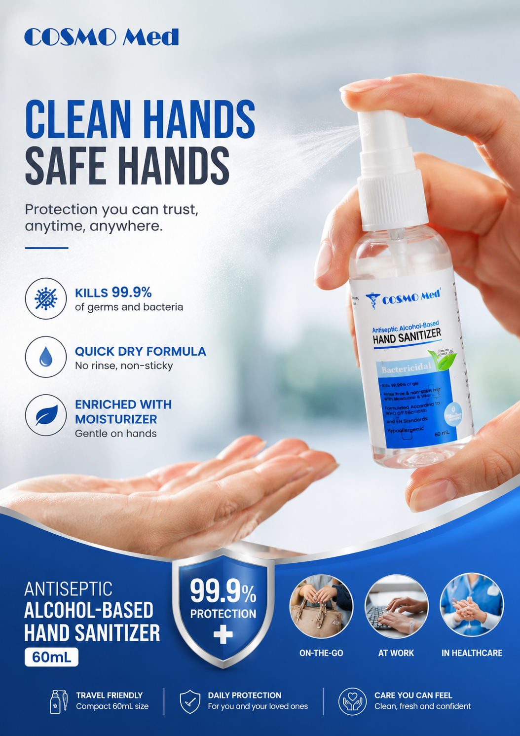 COSMO Med Antiseptic Hand Sanitizer -Alcohol-based