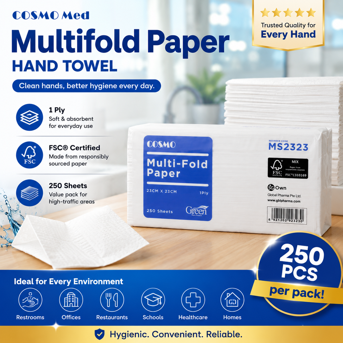 Cosmo Med Multifold Hand Towel (FSC)