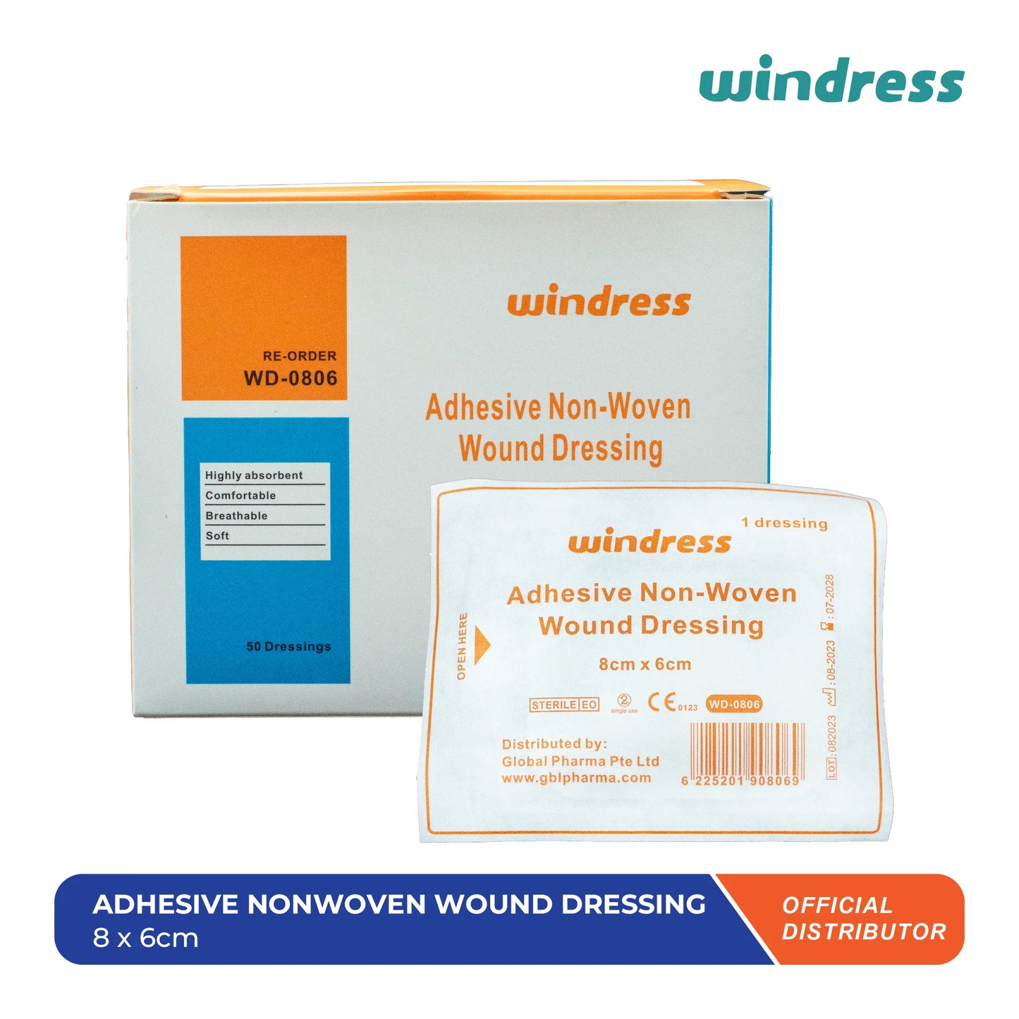 Adhesive Non Woven Wound Dressing 8 x 6cm