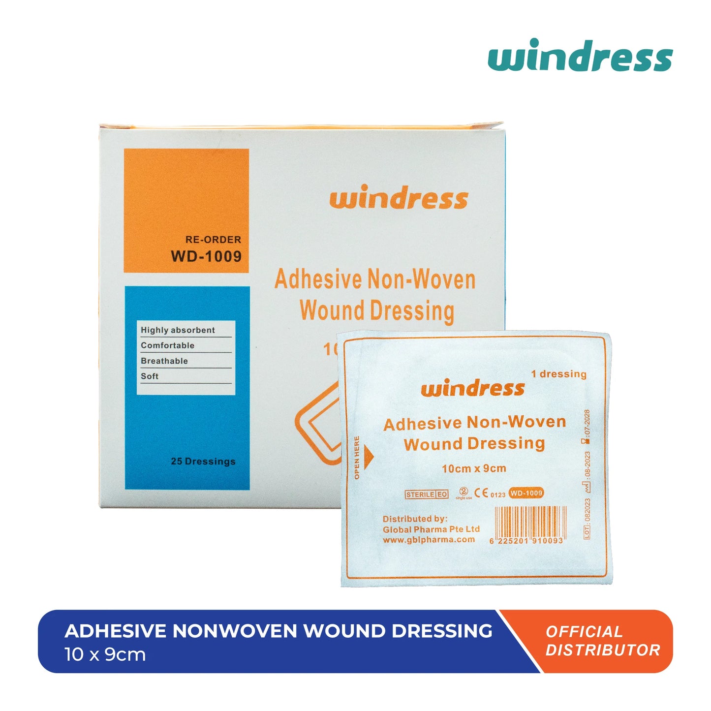 Adhesive Non Woven Wound Dressing 10 x 9cm