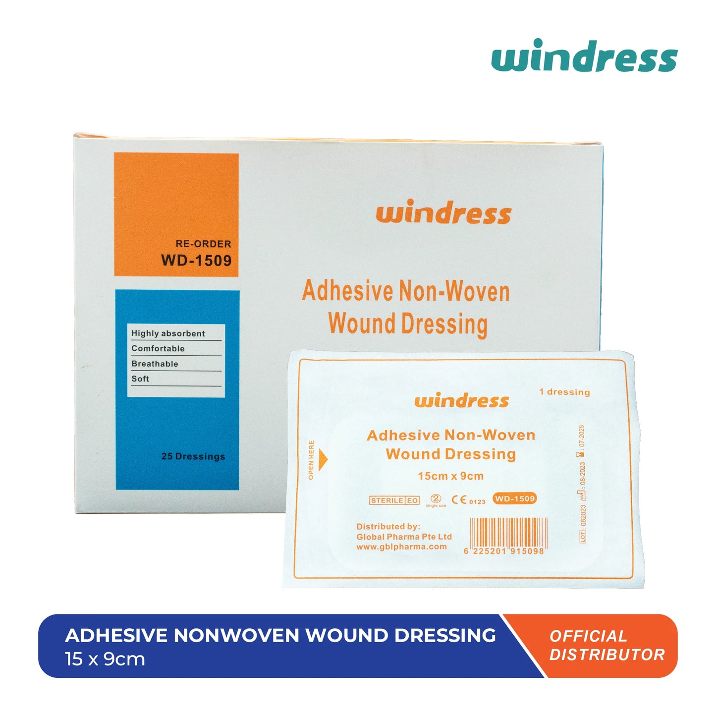 Adhesive Non Woven Wound Dressing 15 x 9cm