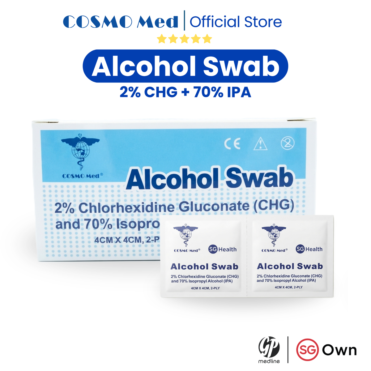 Alcohol Swab 2% Chlorhexidine & 70% Isopropyl