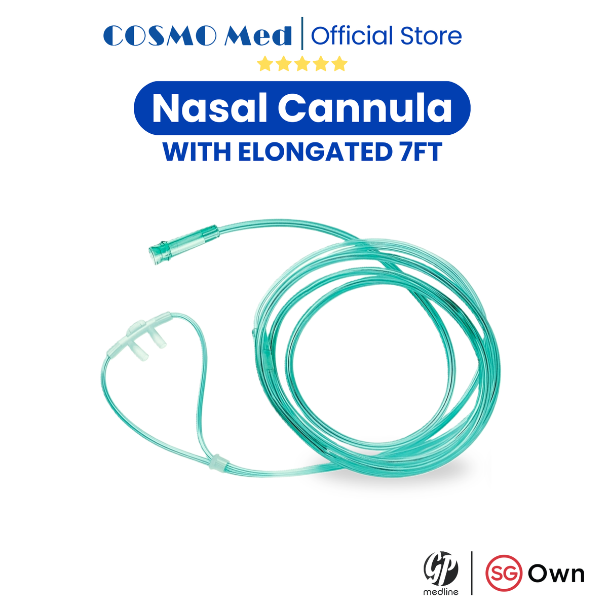 Nasal Oxygen Cannula Adult with 2M tubing