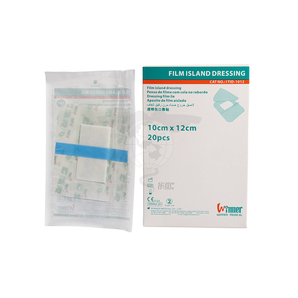 Film Island Dressing w/Pad, 10x12cm, Sterile, 20pc/bx, 20bx/ctn.