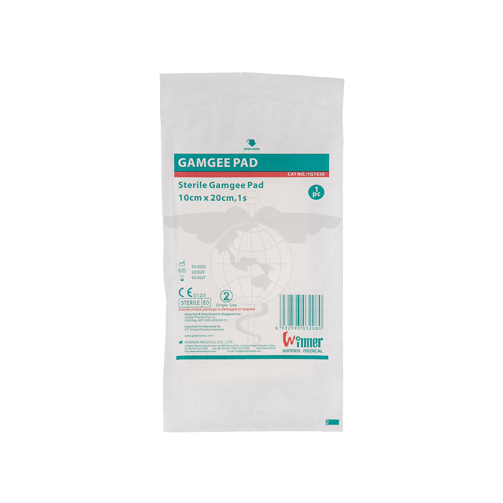 Gamgee, 10x20cm, Single-wrap, Sterile, 1pc/pk, 100pk/bag, 4bag/ctn.