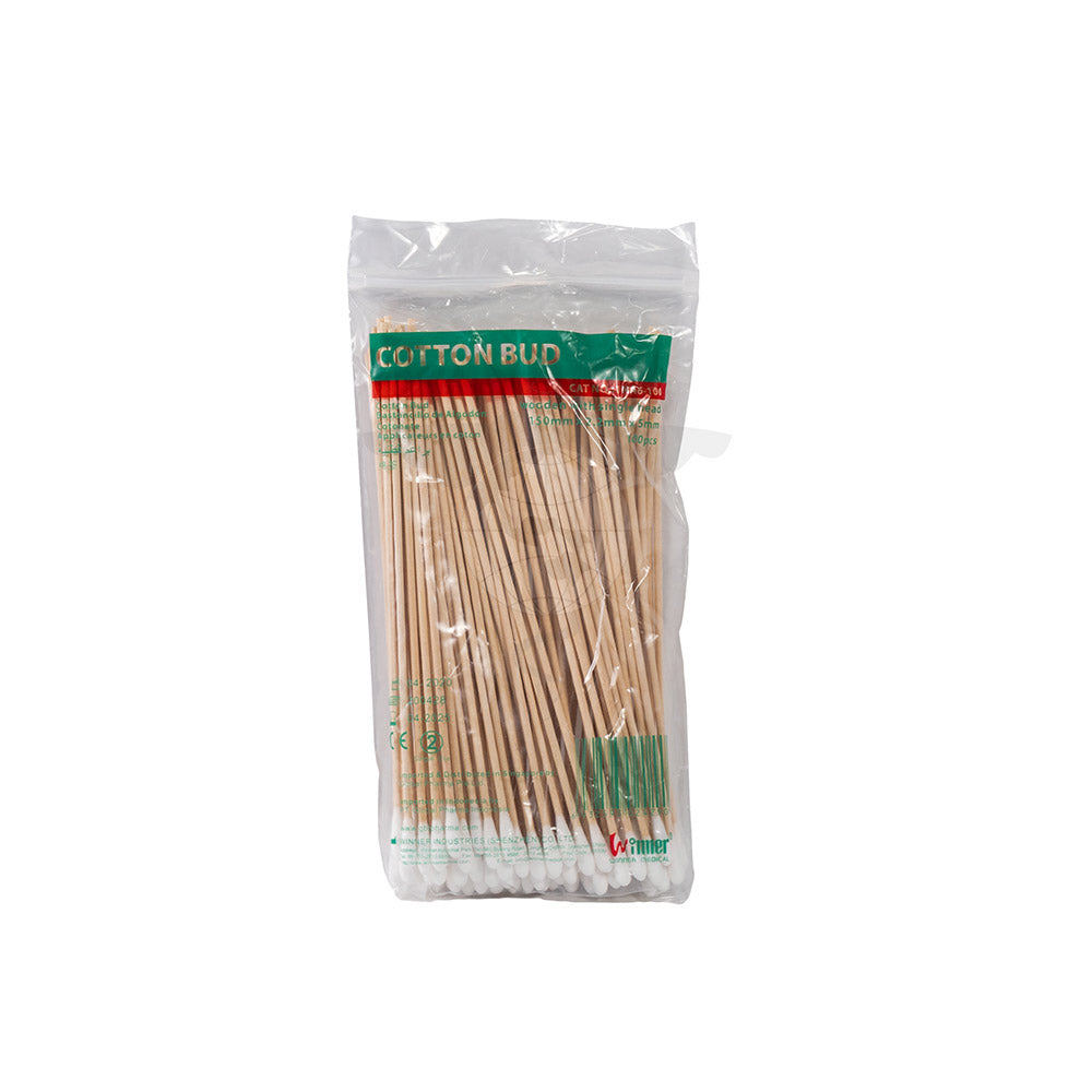 Cotton Applicator, Single Head, 6", 100pc/pk, 250pk/ctn.