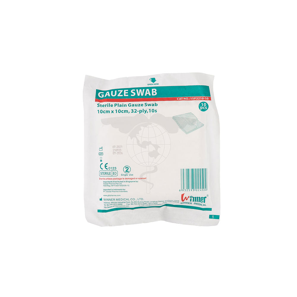 Woven Gauze swab, 10x10cm, 32-ply, Sterile, Pack/10s