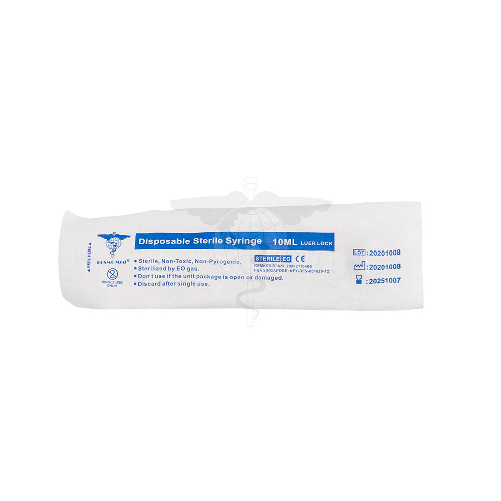 Disposable Syringe (CM), 10ml, Luer-lock, Sterile, 100pc/bx, 12bx/ctn.