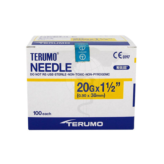Terumo's 20g x 1-1/2" Sterile Silicone Coated Needle