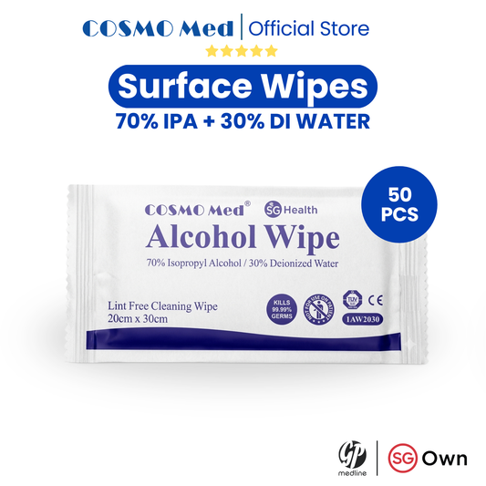 Surface Wipes 70% Isopropyl & 30% Deionized Water