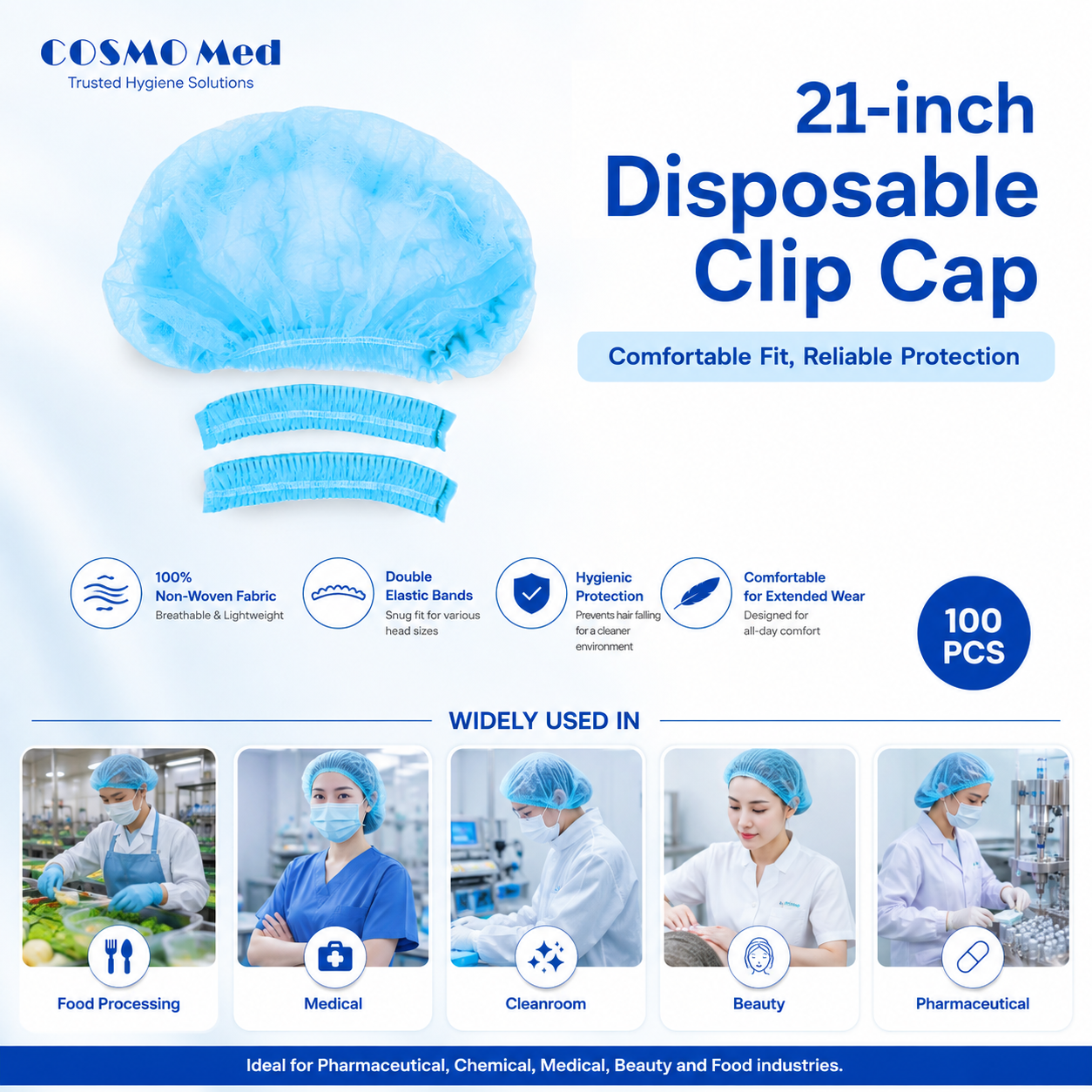 COSMO Med Clip Cap - 100pc/pk [ 2 colors available]