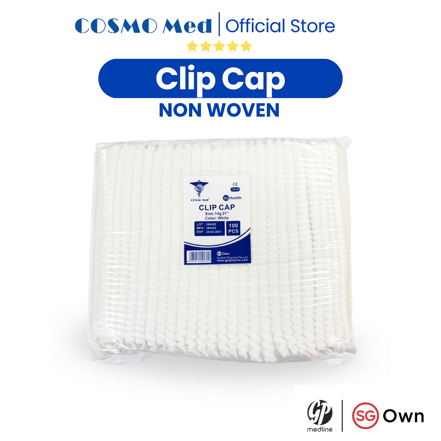 COSMO Med Clip Cap - 100pc/pk [ 2 colors available]