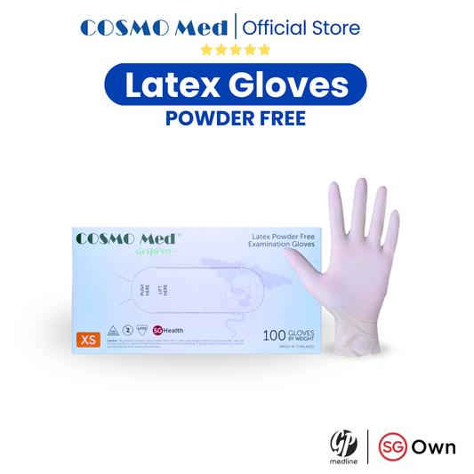 Cosmo Med Latex Examination Glove - Powder Free (100pcs/Box)