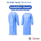 Cosmo Med Isolation Gown Blue /30Gsm Knitted Cuff [Pack of 10pcs]
