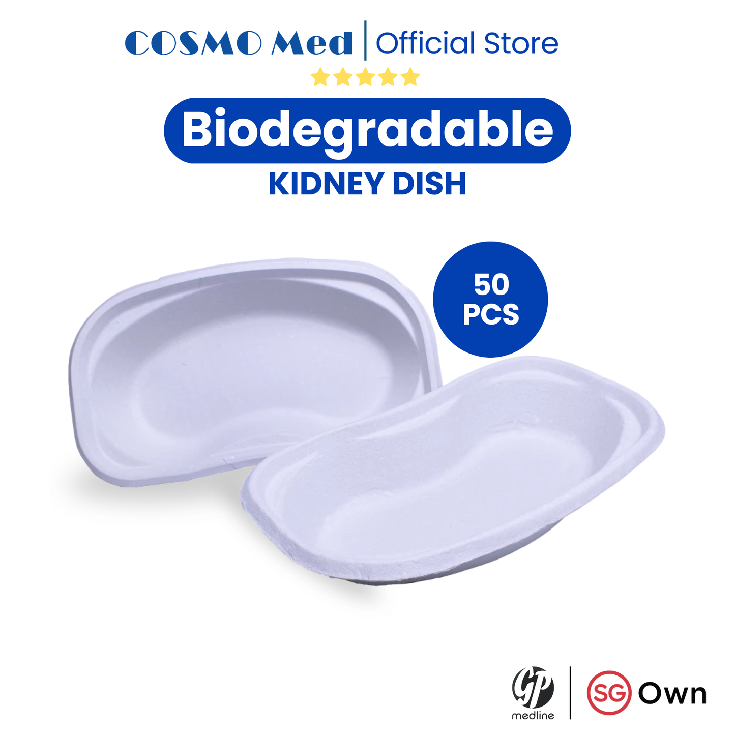 Cosmo Med Biodegradable Kidney Dish [50pcs/pack]