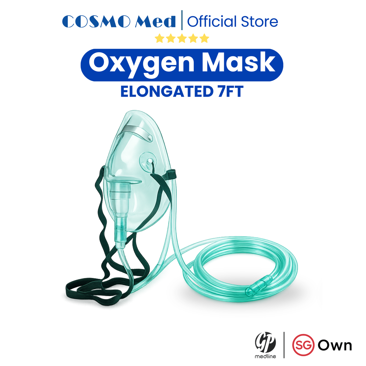 Oxygen Elongated Mask 7ft Adult