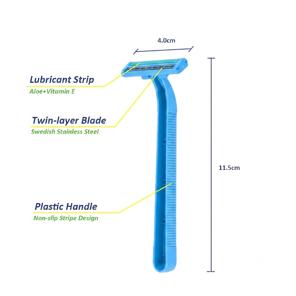 Twin Blade Medical Disposable Razor (50pcs)