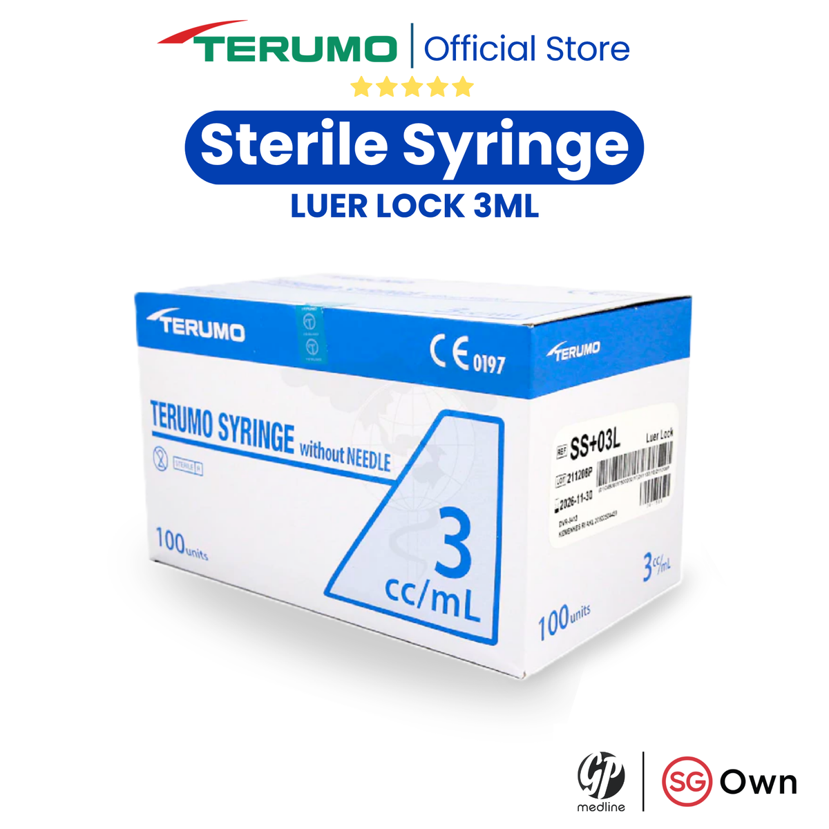 Disposable Syringe Without Needle Luer Lock 3ml