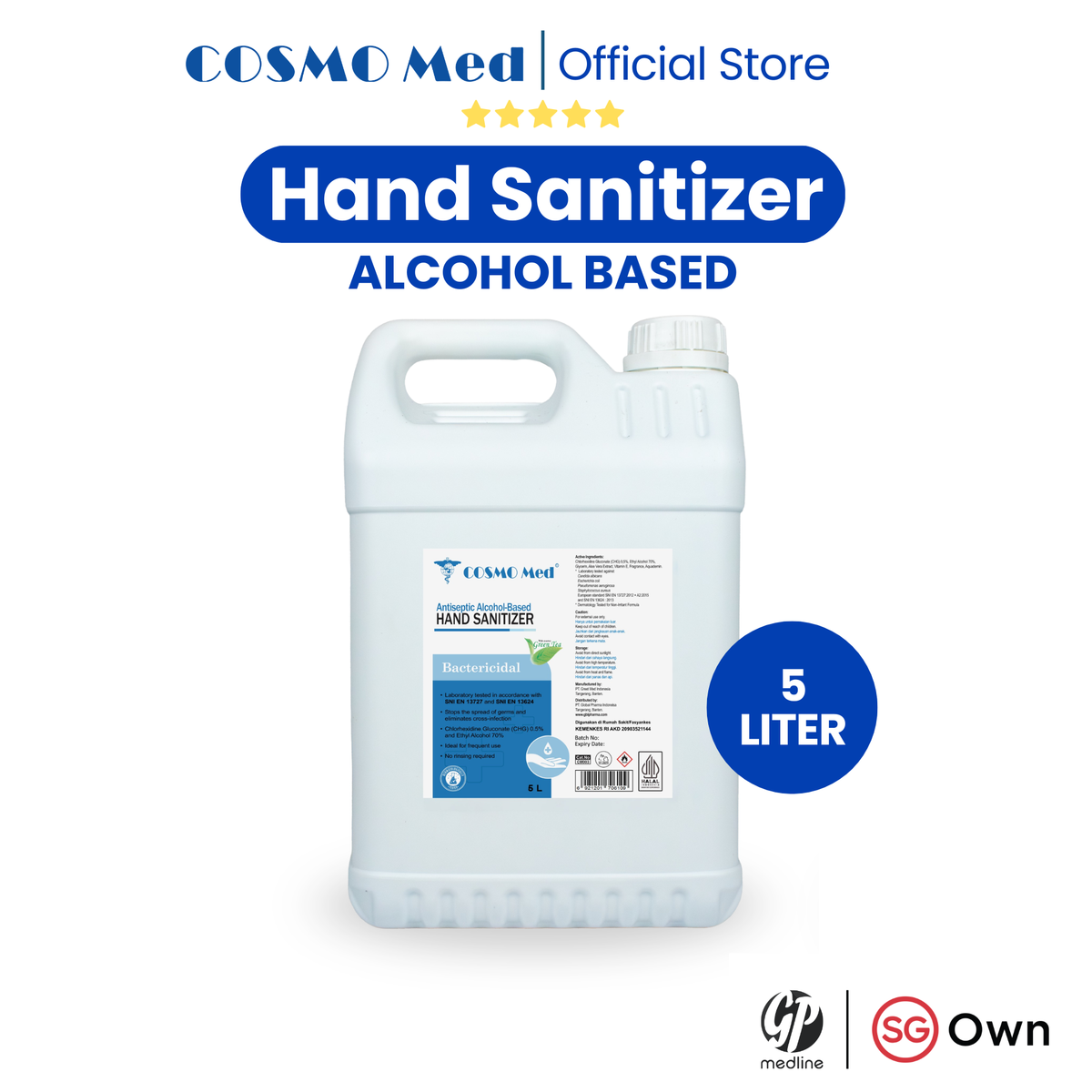 COSMO Med Antiseptic Hand Sanitizer -Alcohol-based