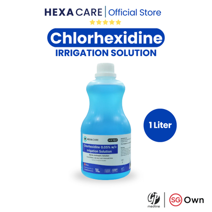 Hexacare Chlorhexidine Irrigation Solution [2 sizes - 25ml and 1L]