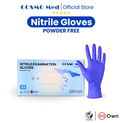 Cosmo Med Nitrile Examination Glove Powder Free -100pcs