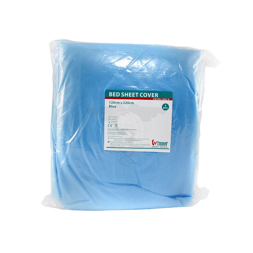 Bedsheet Cover, 120x220cm, Blue, 5s/pk, 20pk/ctn.