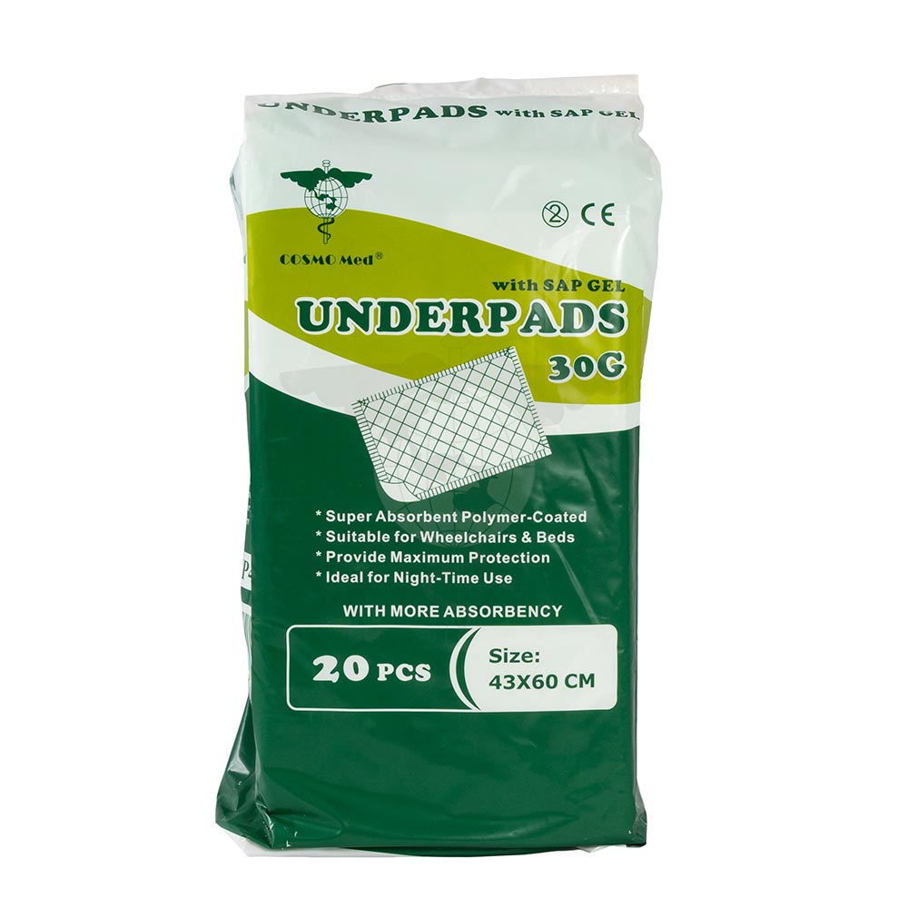 Underpad, 43x60cm, 30G, with SAP, Pack/20s