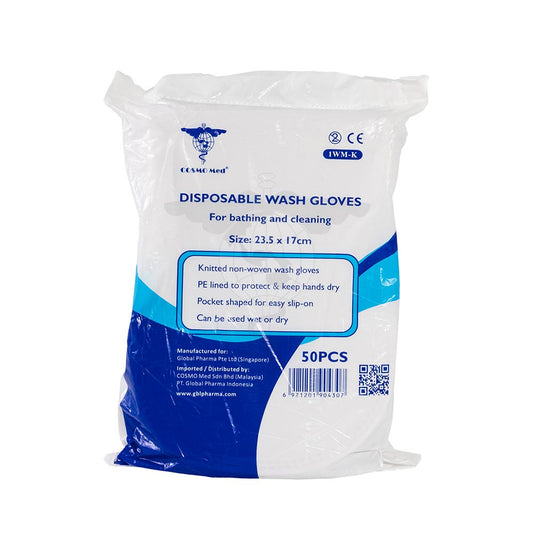 Wash Mitten, Knitted Non-woven, 23.5x15cm, Pack/50s