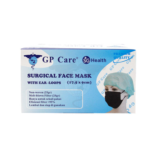 Surgical Face Mask (GP), 3ply, Ear-loop, BFE>98%, Black, 50pc/bx, 40bx/ctn.