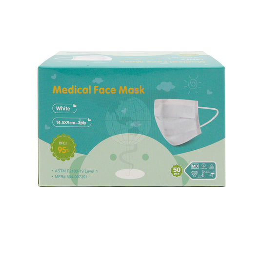 Surgical Kids Face Mask, 3-Ply, Ear-loop, BFE>98%, Box/50s