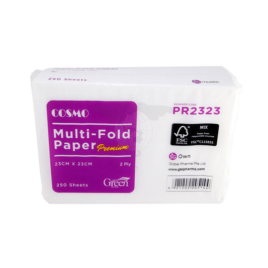Multi-Fold Paper, Premium, 23x23cm, 2ply, 250s/pk, 16pk/ctn.